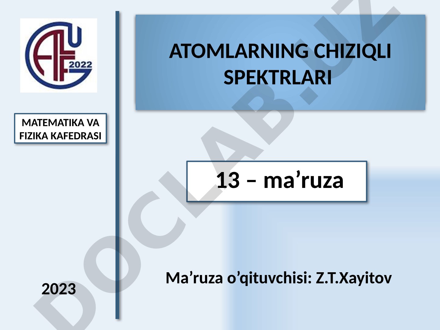 Atomlarning chiziqli spektrlari