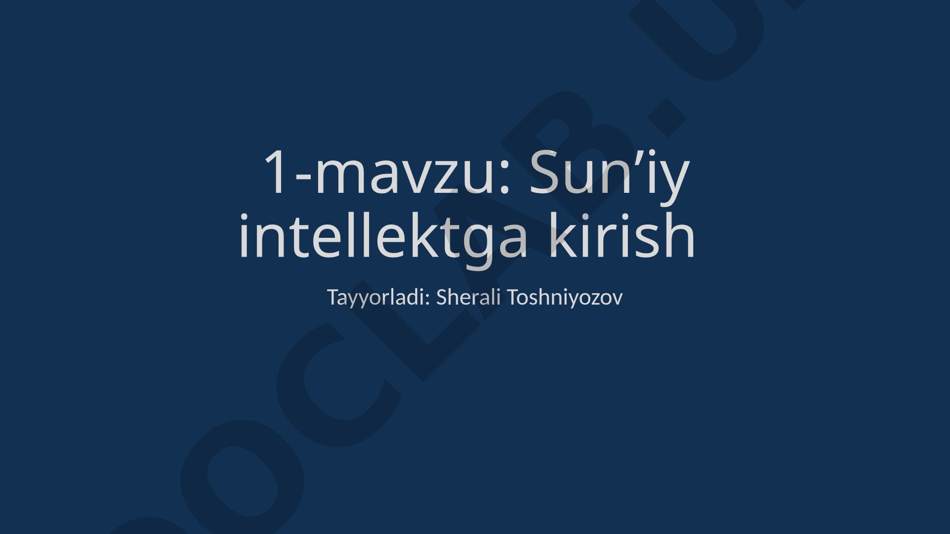 Sunʼiy intellekt tushunchasi, Turing mashinasi va SI algoritmlari haqida taqdimot