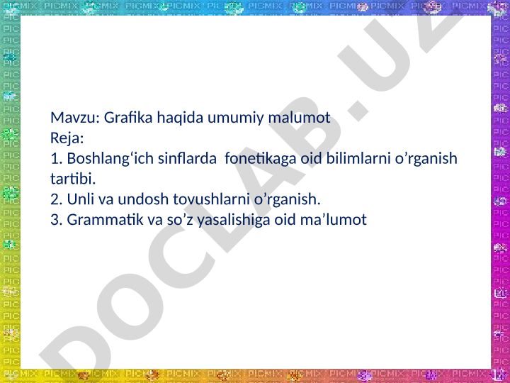 Grafika haqida umumiy ma'lumot