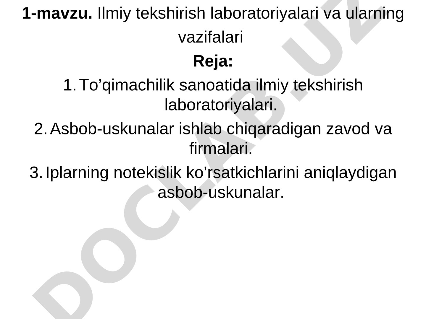 Ilmiy tekshirish laboratoriyalari va ularning vazifalari