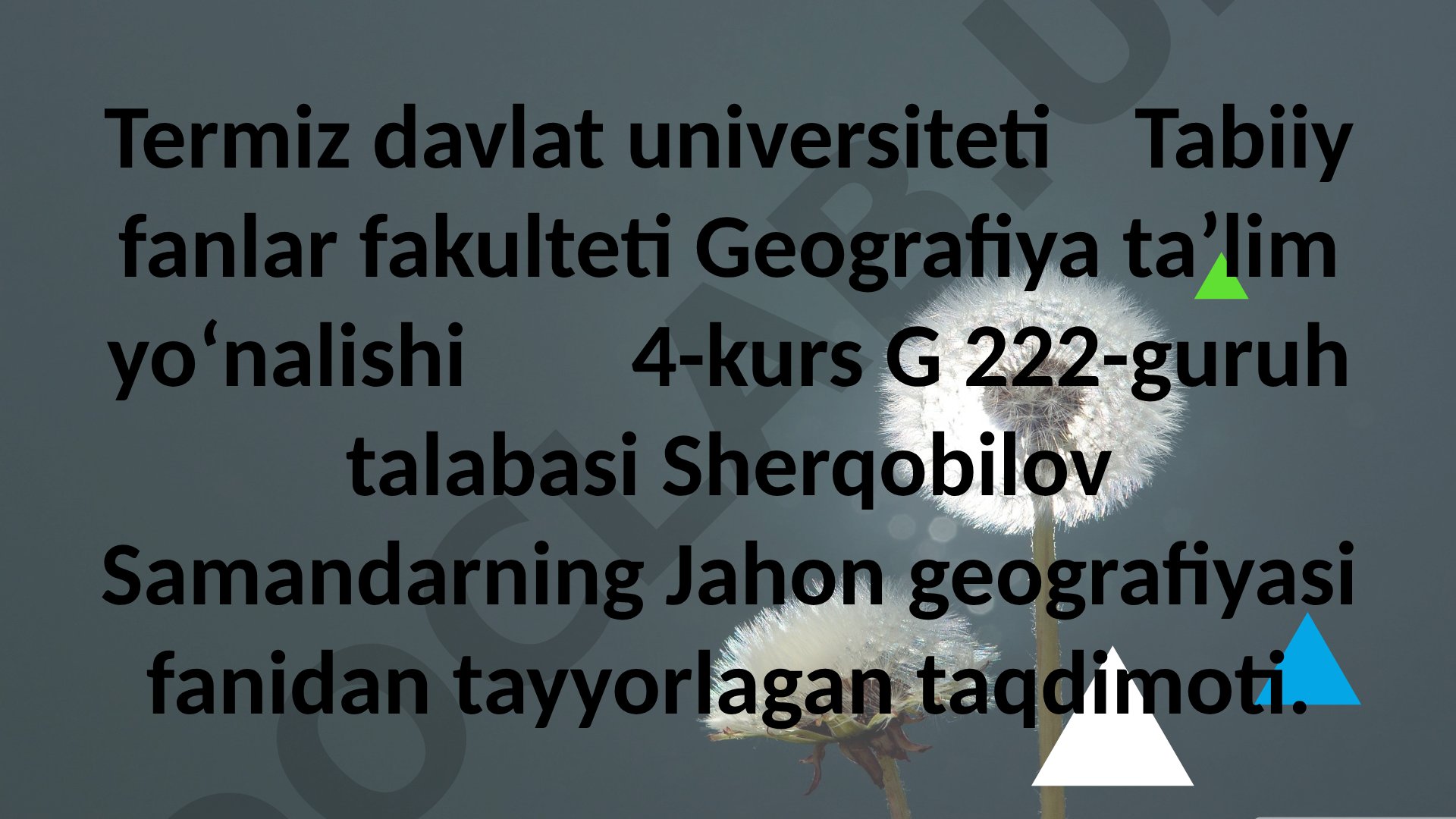 Oʻrta Osiyo tabiiy geografik oʻlkasi ichki suvlari