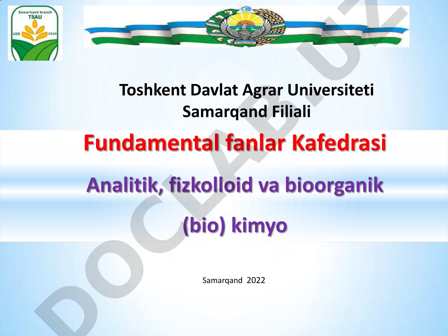 Biologik faol moddalar, ularning foydalilik xossalari, pestitsidlar va ekologik muammolar