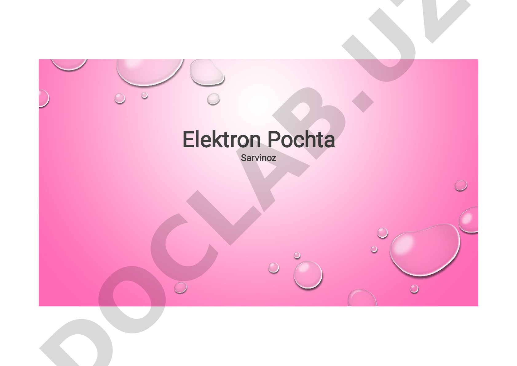 Elektron pochta tushunchasi va afzalliklari