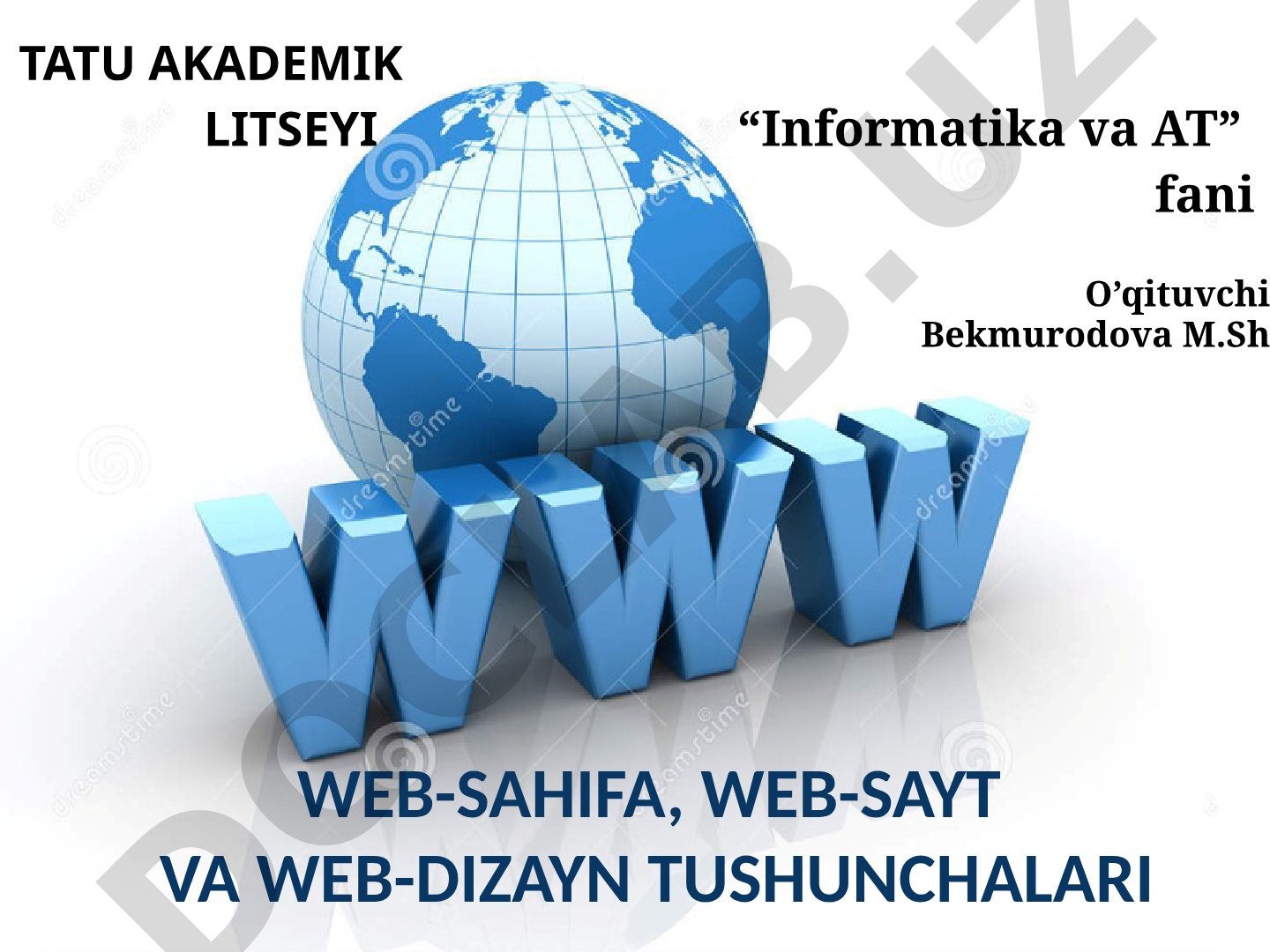 Web-sahifa, web-sayt va web-dizayn tushunchalari