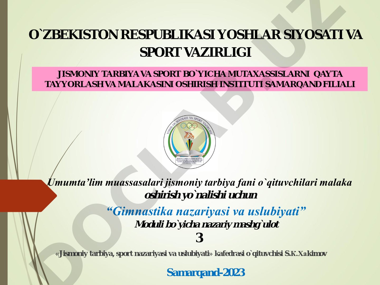 Gimnastika musobaqalarini tashkil qilishga qo‘yiladigan zamonaviy talablar va xavfsizlik qoidalari