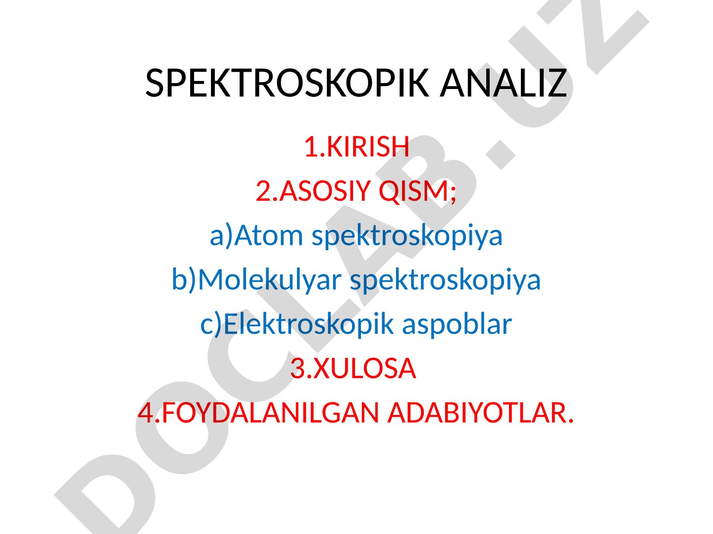 Spektroskopik analiz