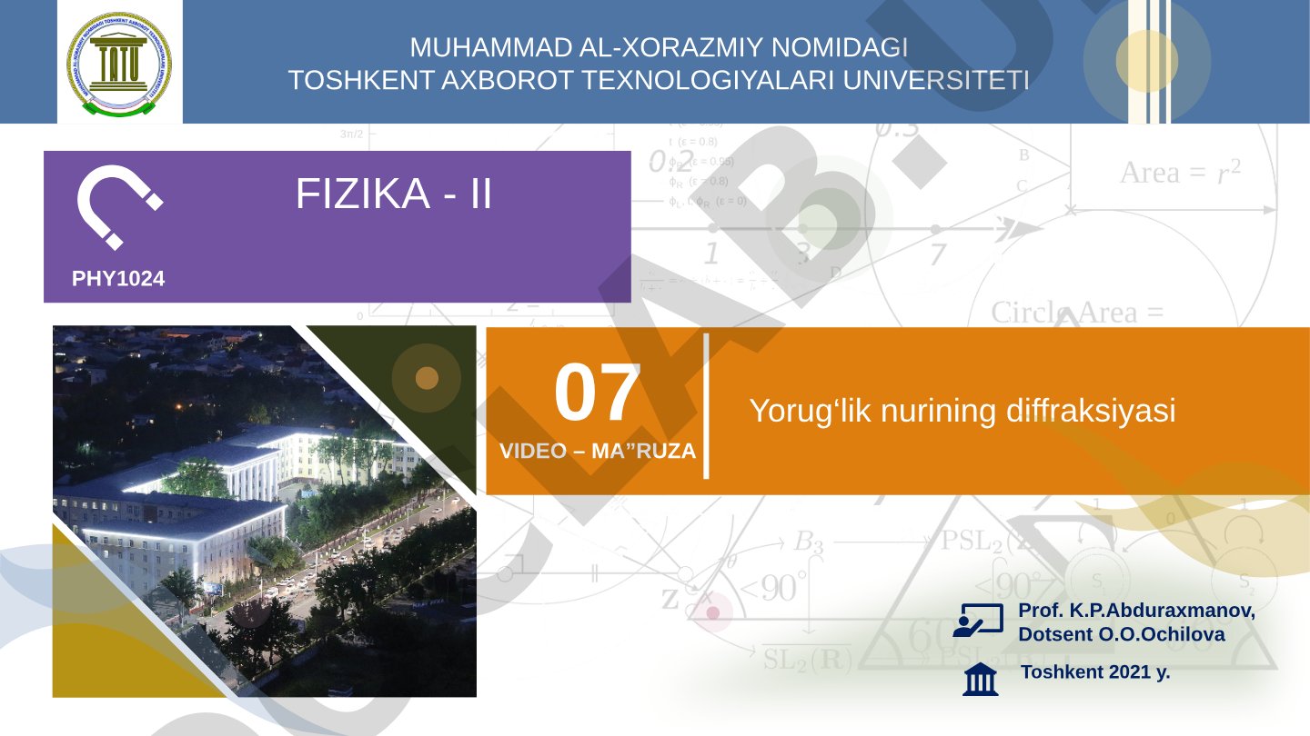 Yorug'lik difraksiyasi hodisasi va uning turlari, Gyugens-Frenel prinsipi, difraksion