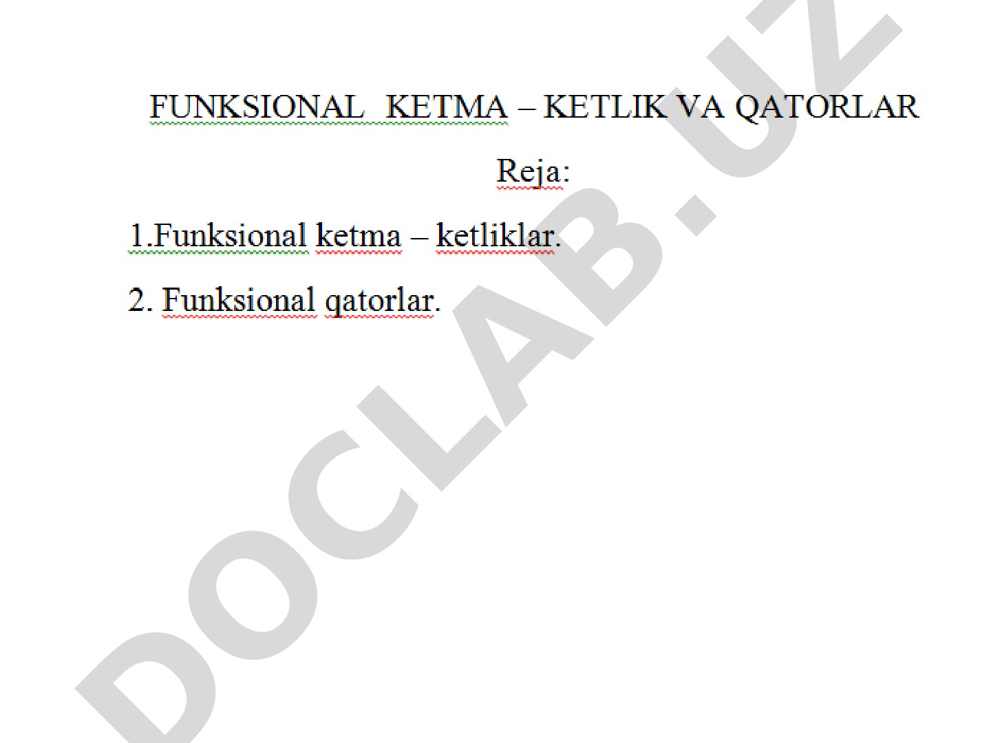 Funksional qatorlar