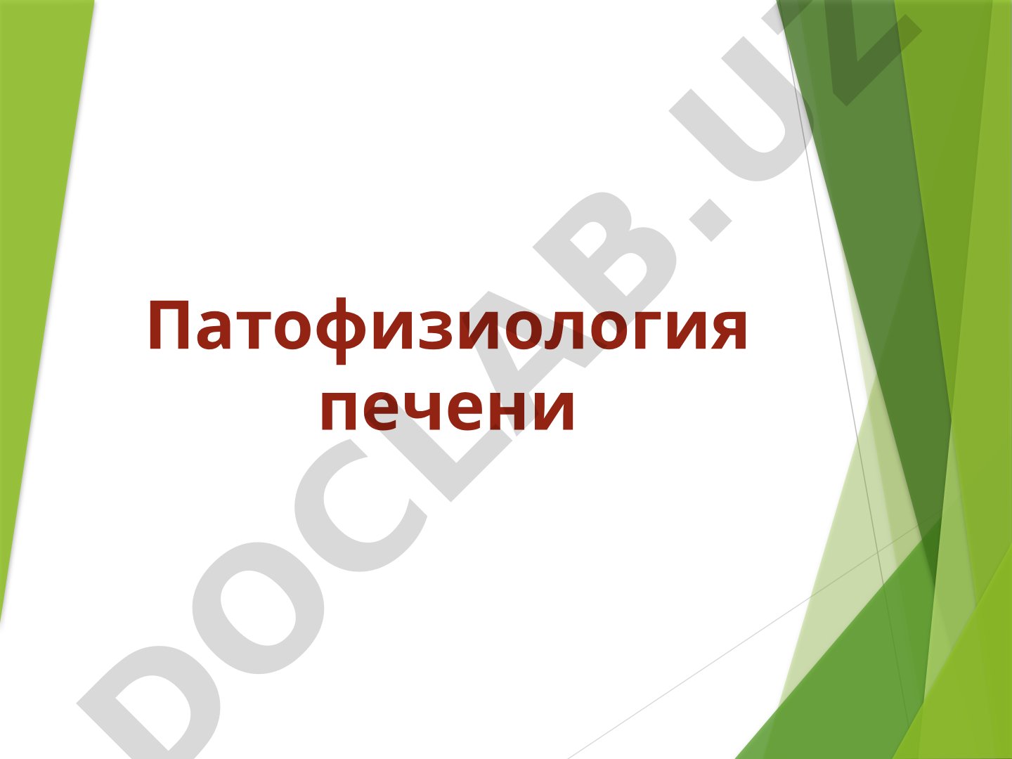 Патофизиология печени