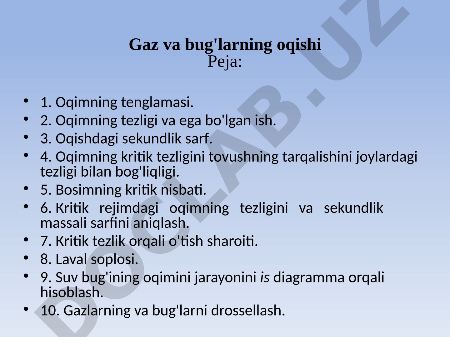 Gaz va bug'larning oqishi