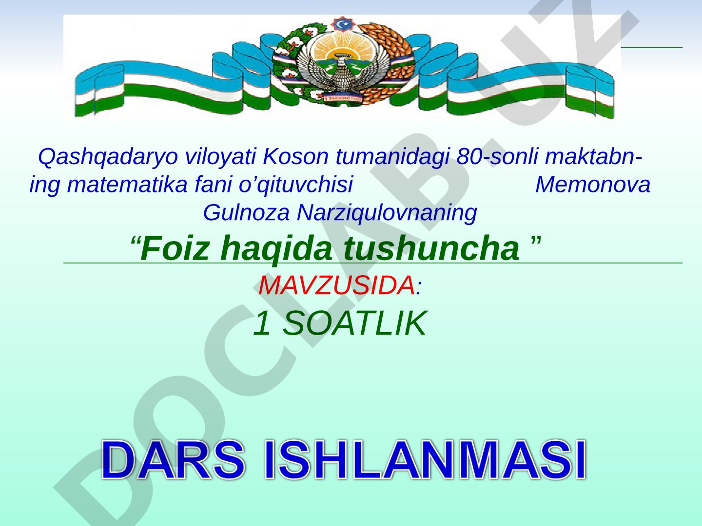Foiz haqida tushuncha