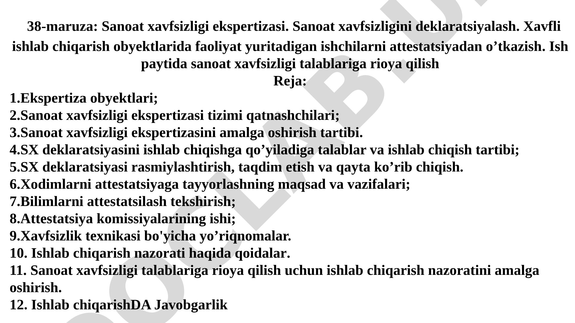 Sanoat xavfsizligi ekspertizasi