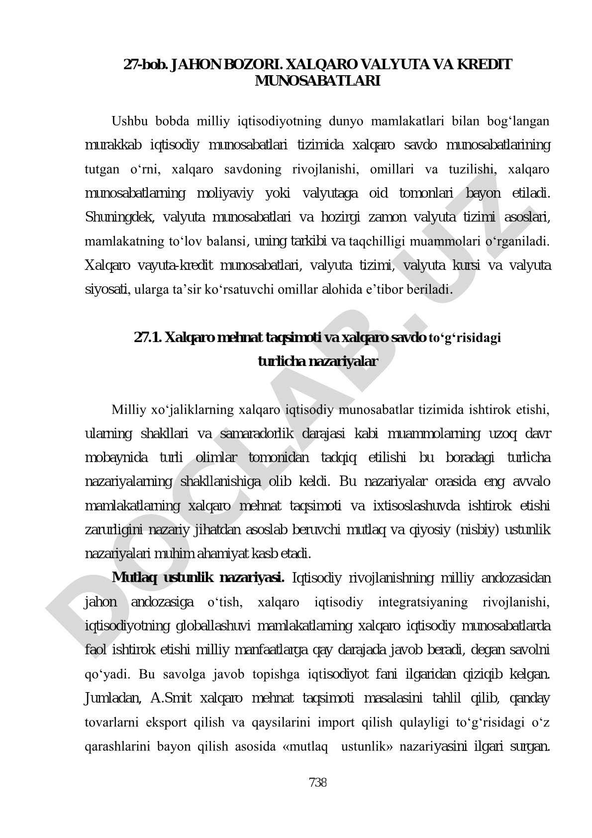 Jahon bozori. Xalqaro valyuta va kredit munosabatlari