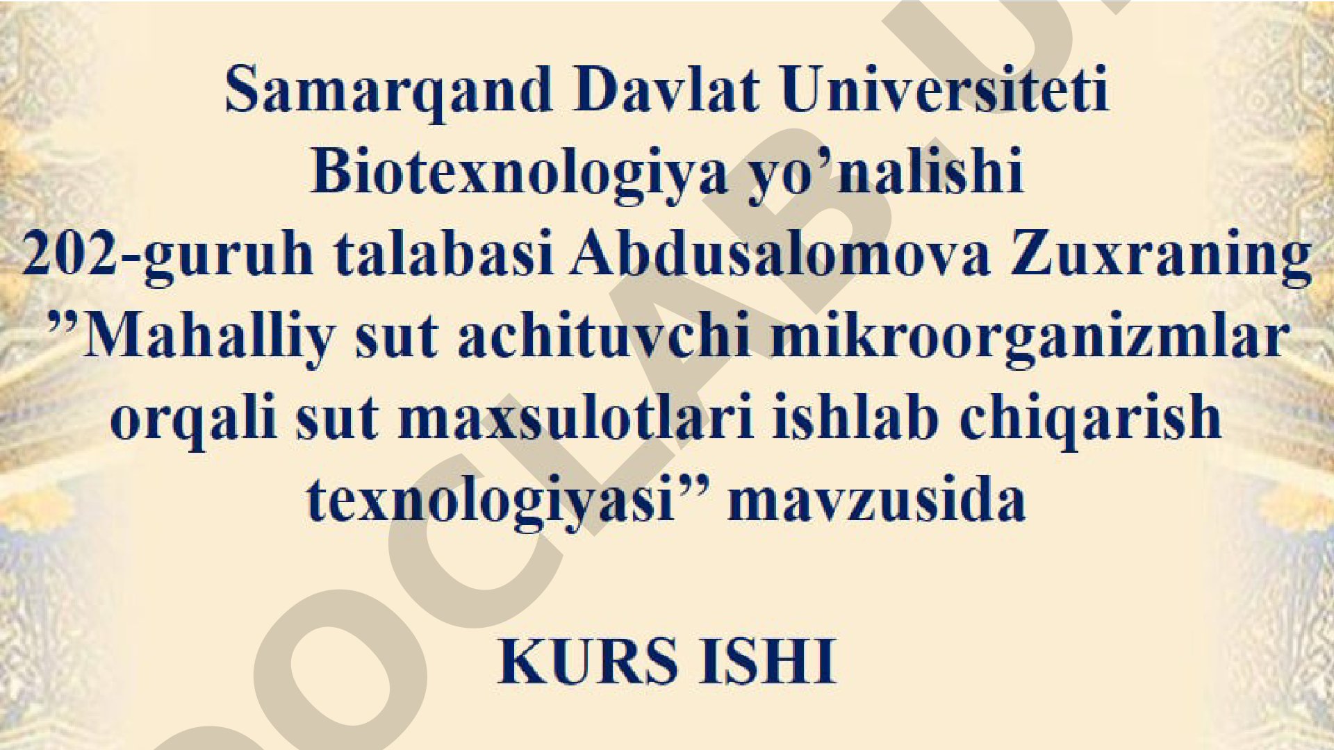 Sut Achituvchi Mikroorganizmlar