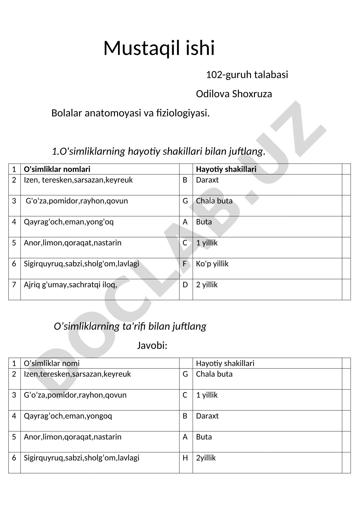 Bolalar anatomiyasi va fiziologiyasi
