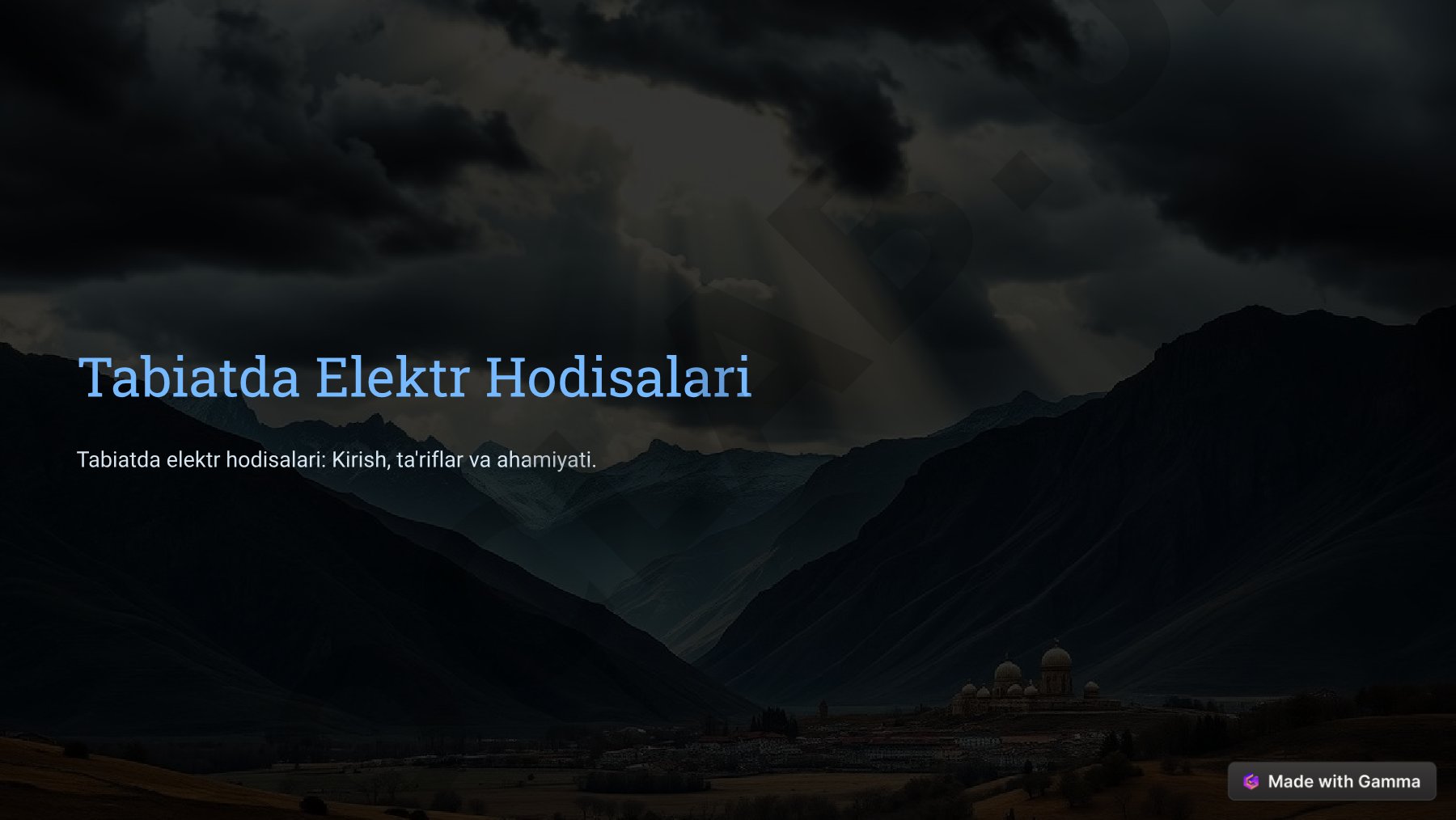 Tabiatda elektr hodisalari