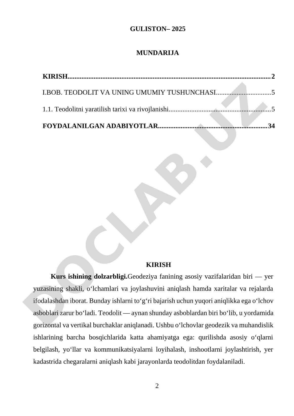 Teodolit va uning turlari