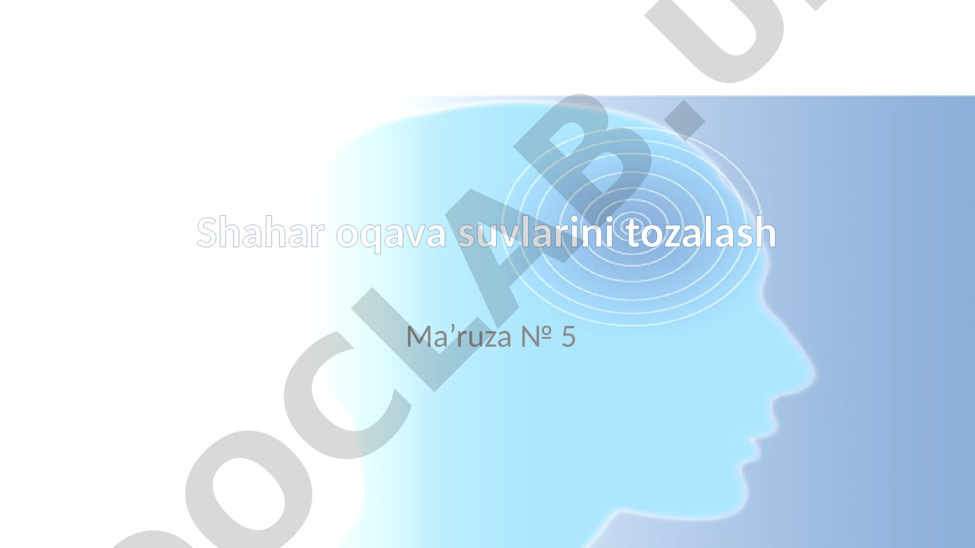 Shahar oqava suvlarini tozalash