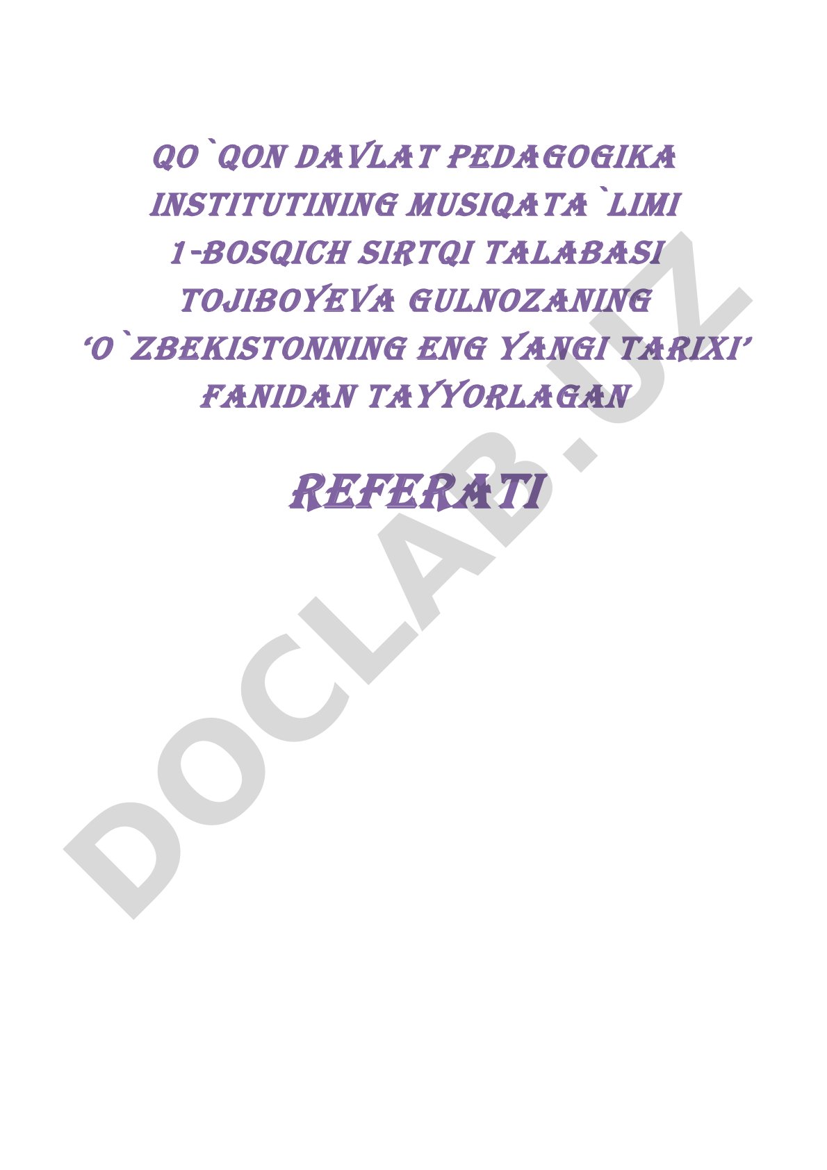 O‘zbekistonning eng yangi tarixi o‘quv fanining predmeti, maqsadi va vazifalari, nazariy-metodologik tamoyillari