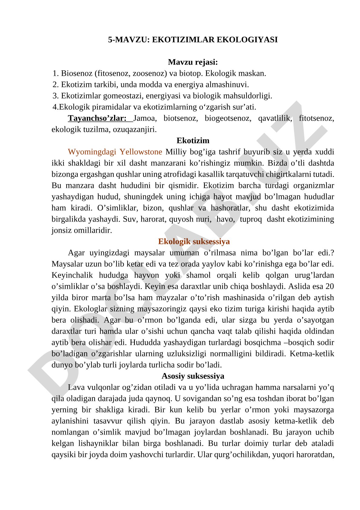 Ekotizimlar ekologiyasi