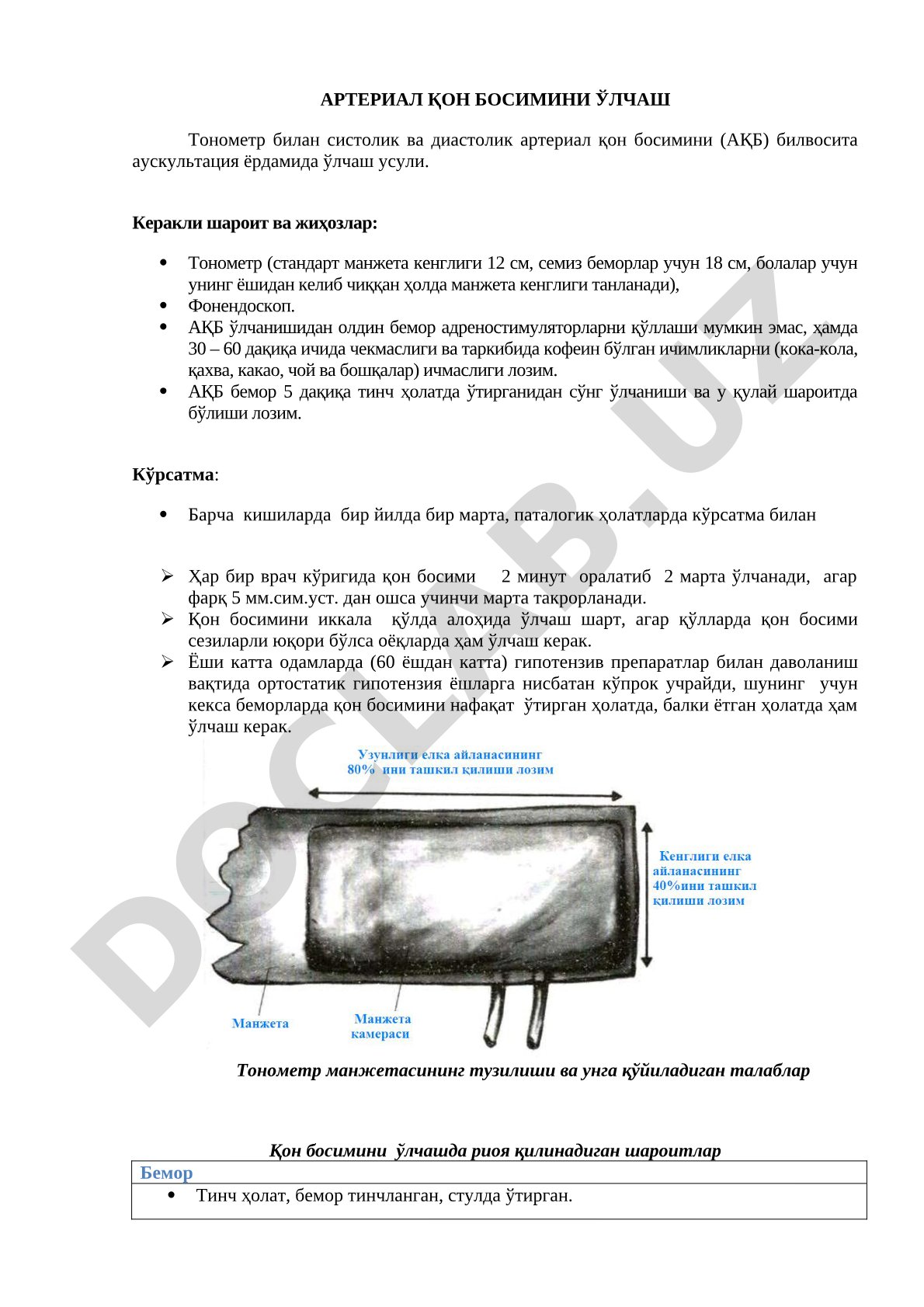 Arterial qon bosimini o'lchash