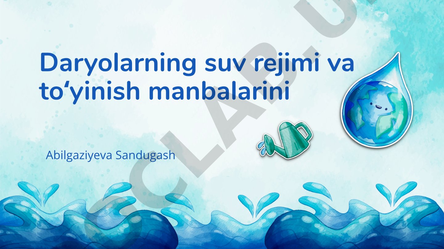 Daryolarning suv rejimi va toʻyinish manbalari