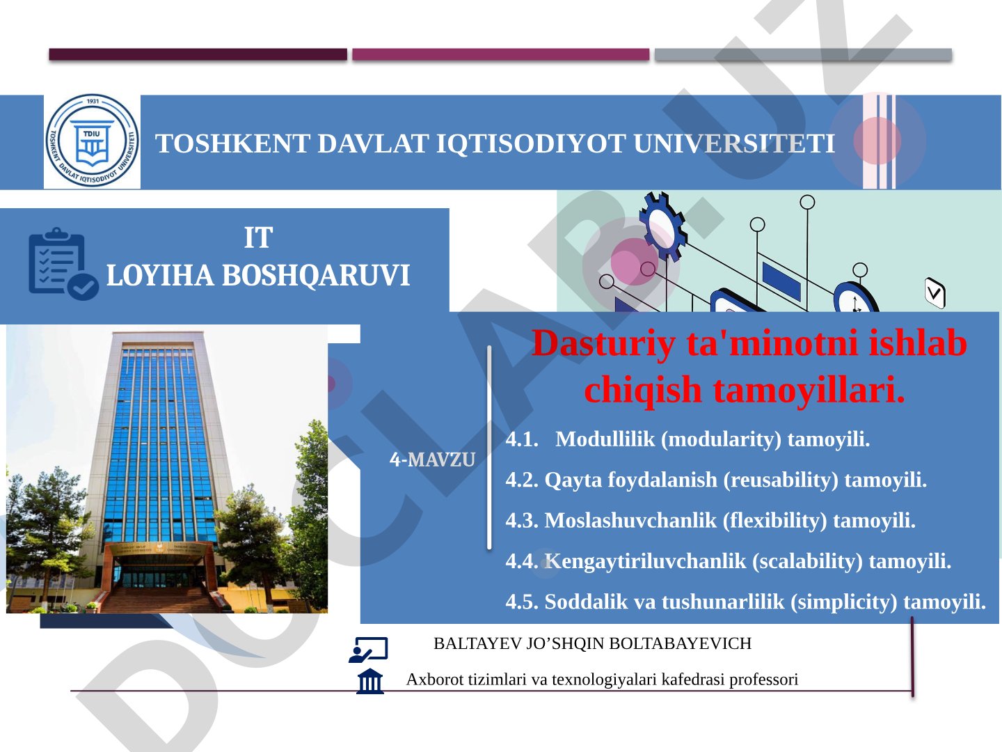 Dasturiy ta'minotni ishlab chiqish tamoyillari