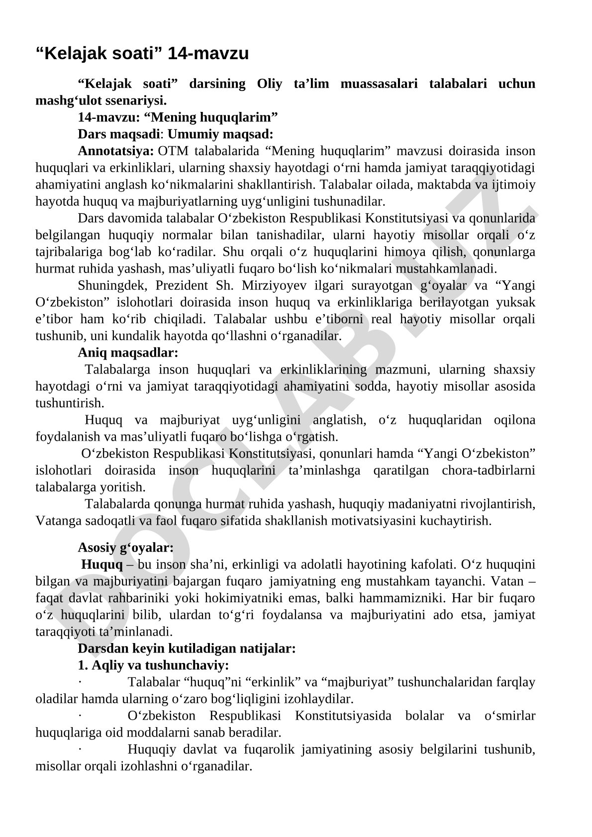 Mening huquqlarim