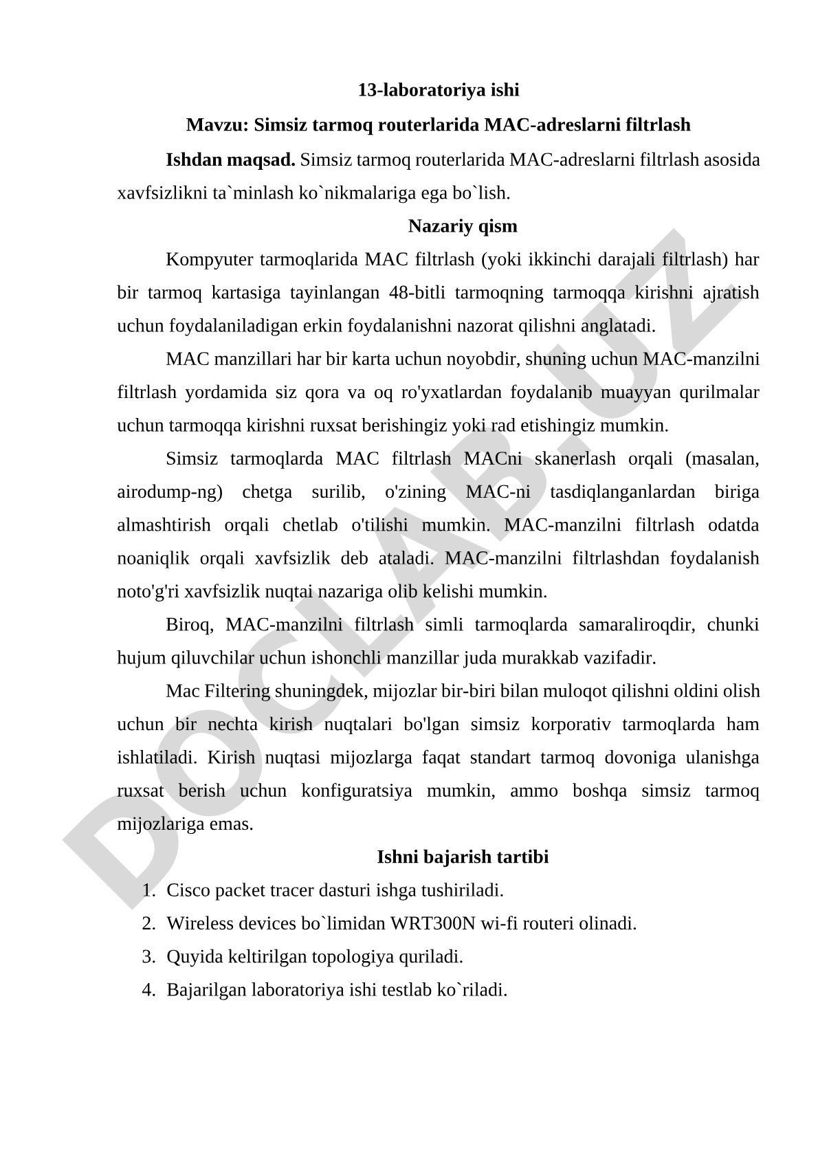 Simsiz tarmoq routerlarida MAC-adreslarni filtrlash