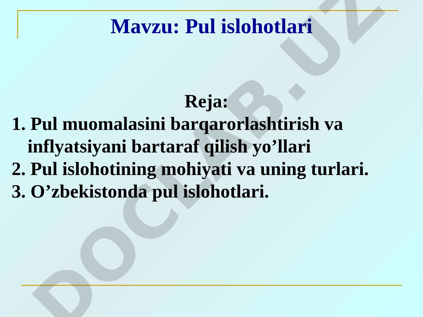Pul islohotlari