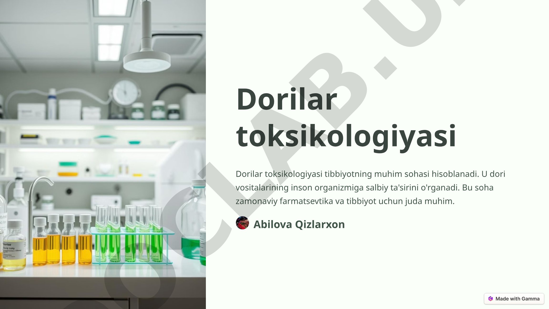 Dorilar toksikologiyasi