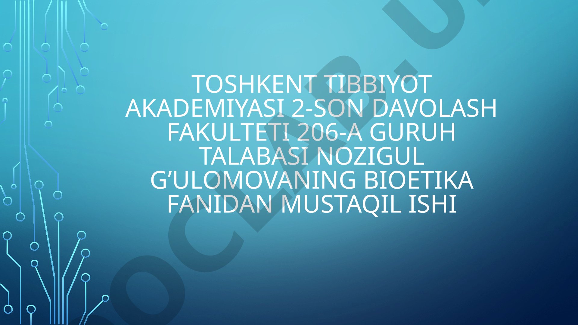Murda donorligida rozilik prezumpsiyasi modeli