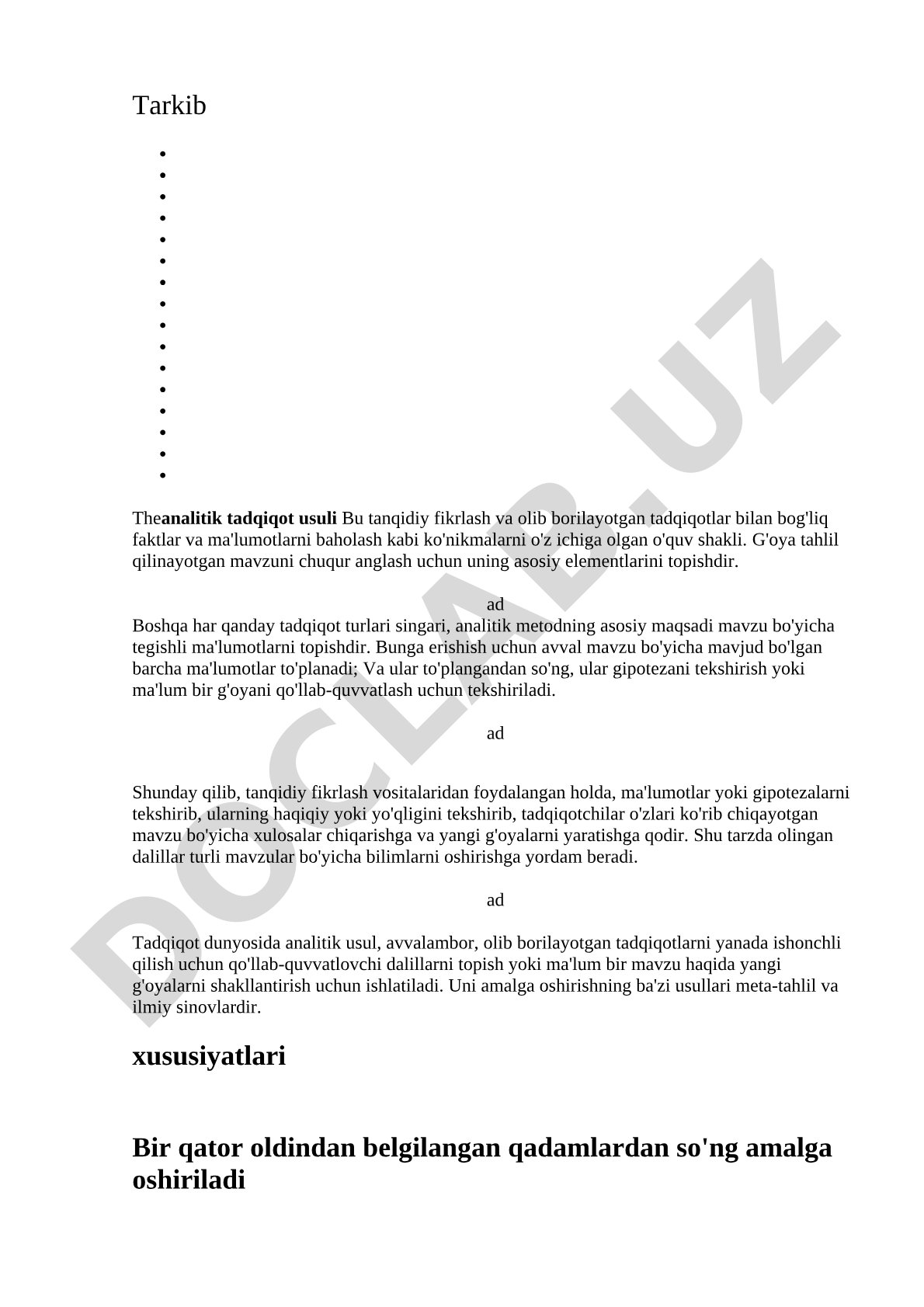 Analitik tadqiqot usuli