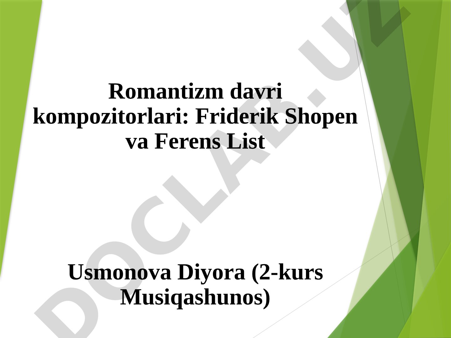 Romantizm davri kompozitorlari: Friderik Shopen va Ferens List