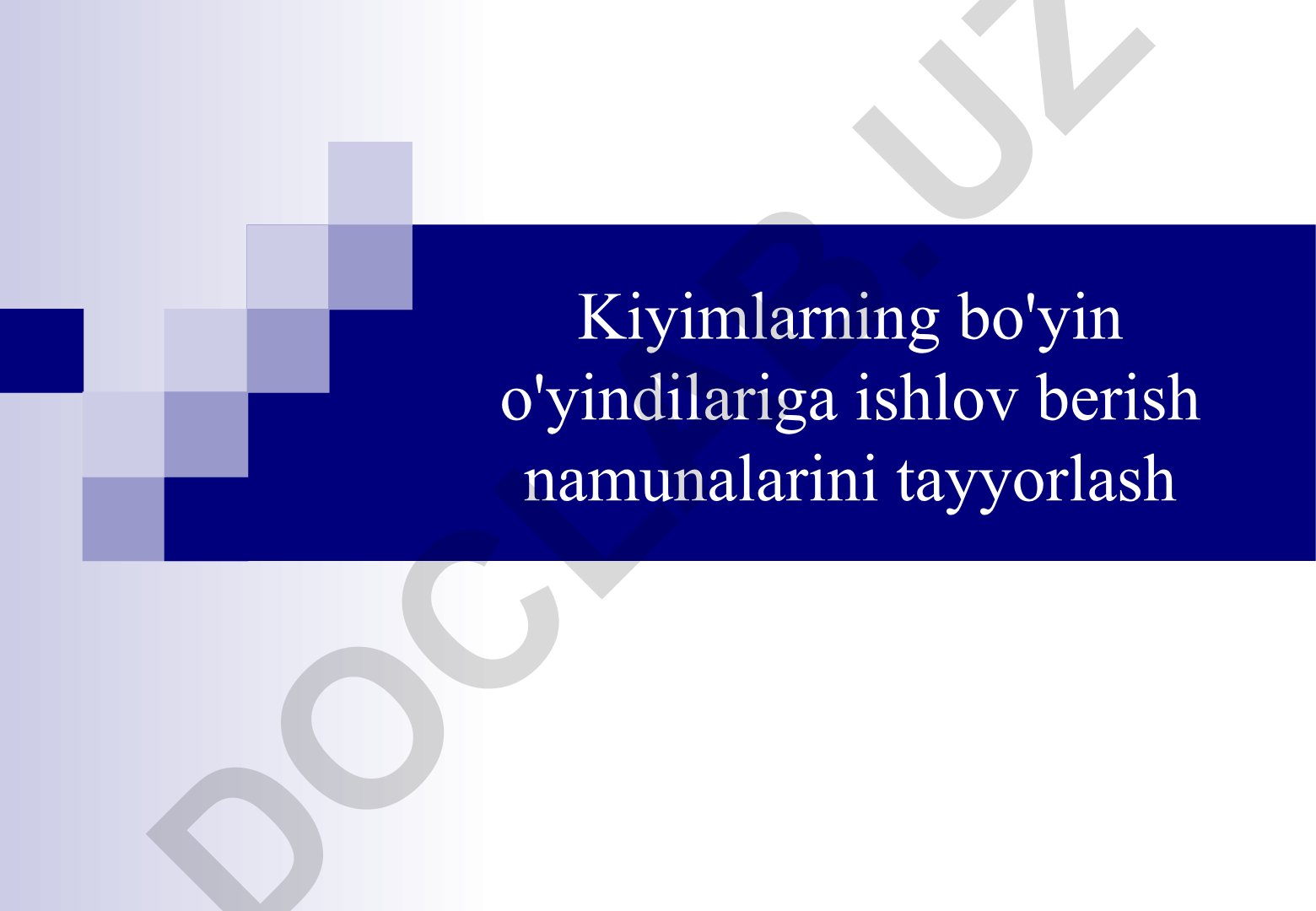 Kiyimlarning bo'yin o'yindilariga ishlov berish va bluzka modeli texnik eskizi