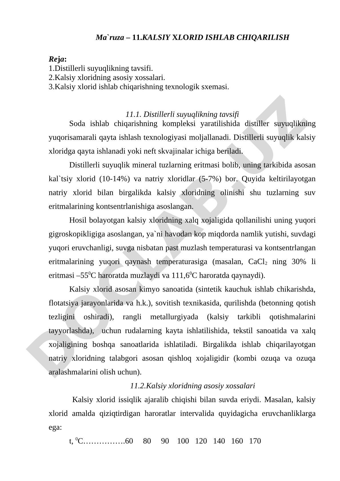 Kalsiy xlorid ishlab chiqarilish