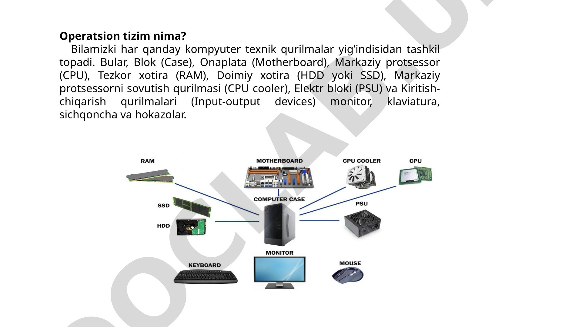 Operatsion tizim va uning vazifalari