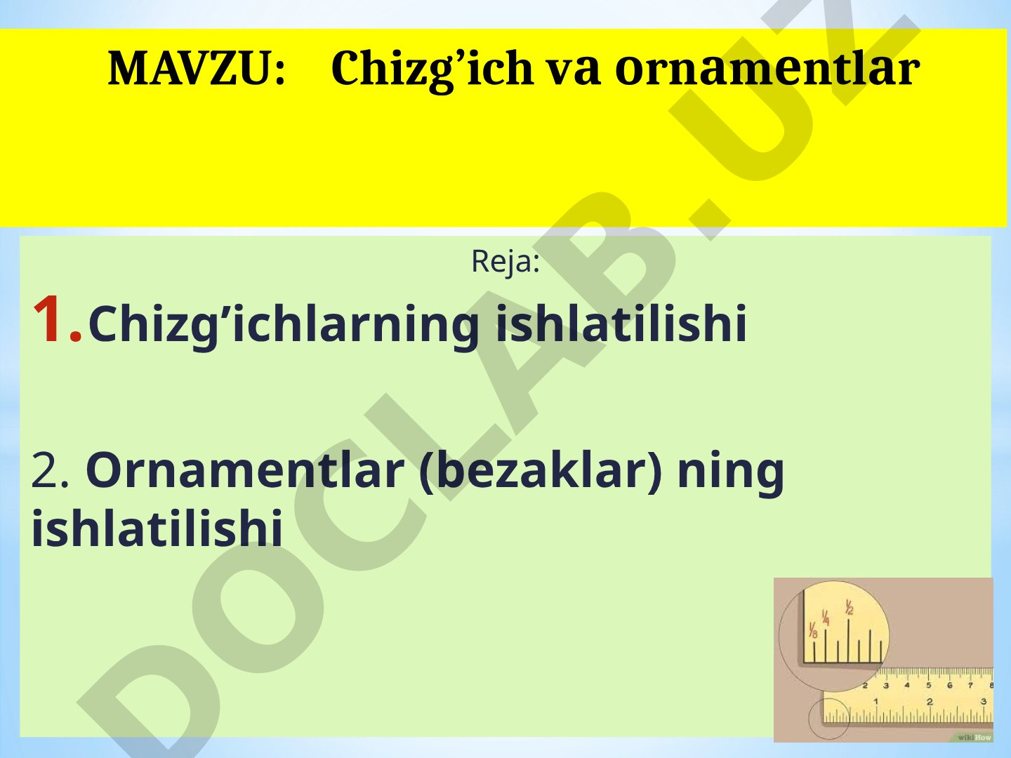 Chizg’ich va ornamentlar