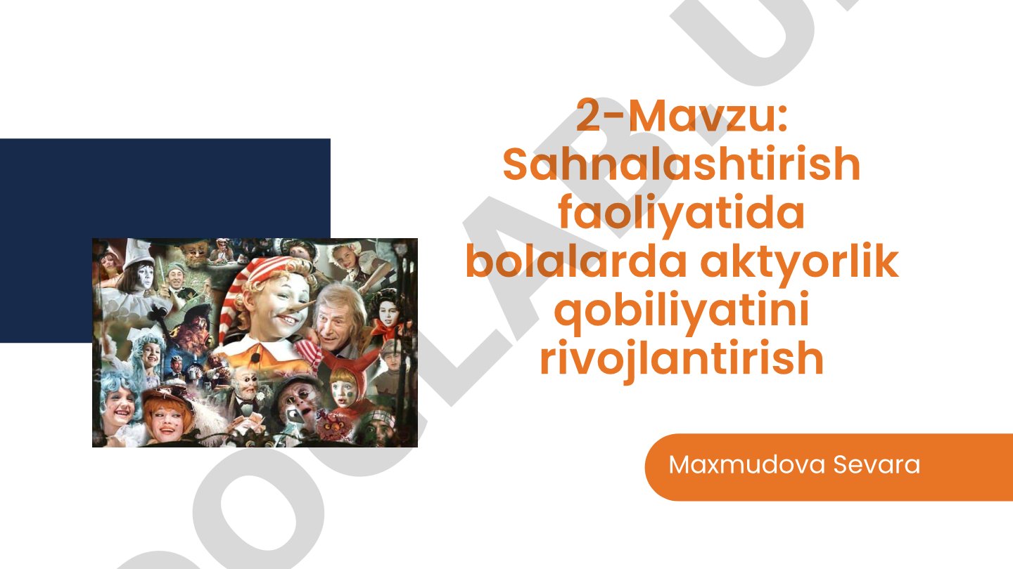 Sahnalashtirish faoliyatida bolalarda aktyorlik qobiliyatini rivojlantirish