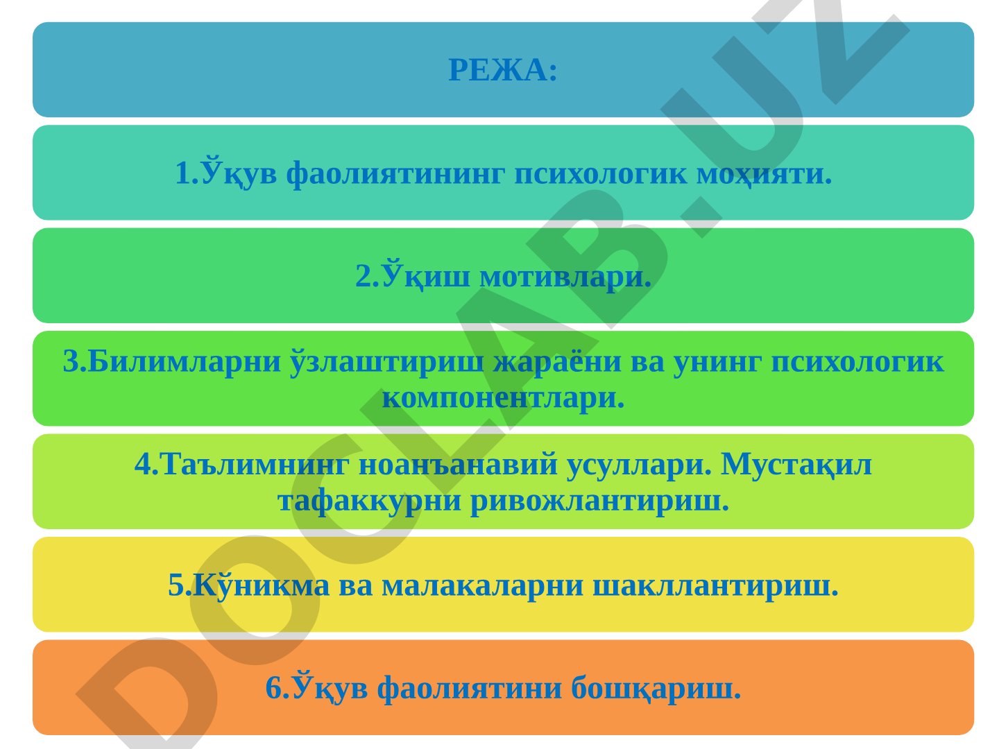 Ўқув фаолиятининг психологик асослари
