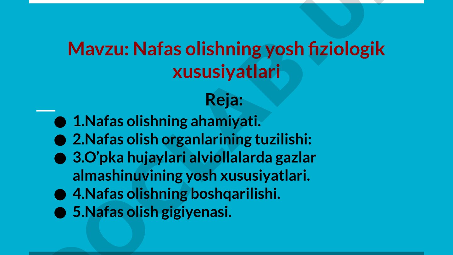 Nafas olishning yosh fiziologik xususiyatlari