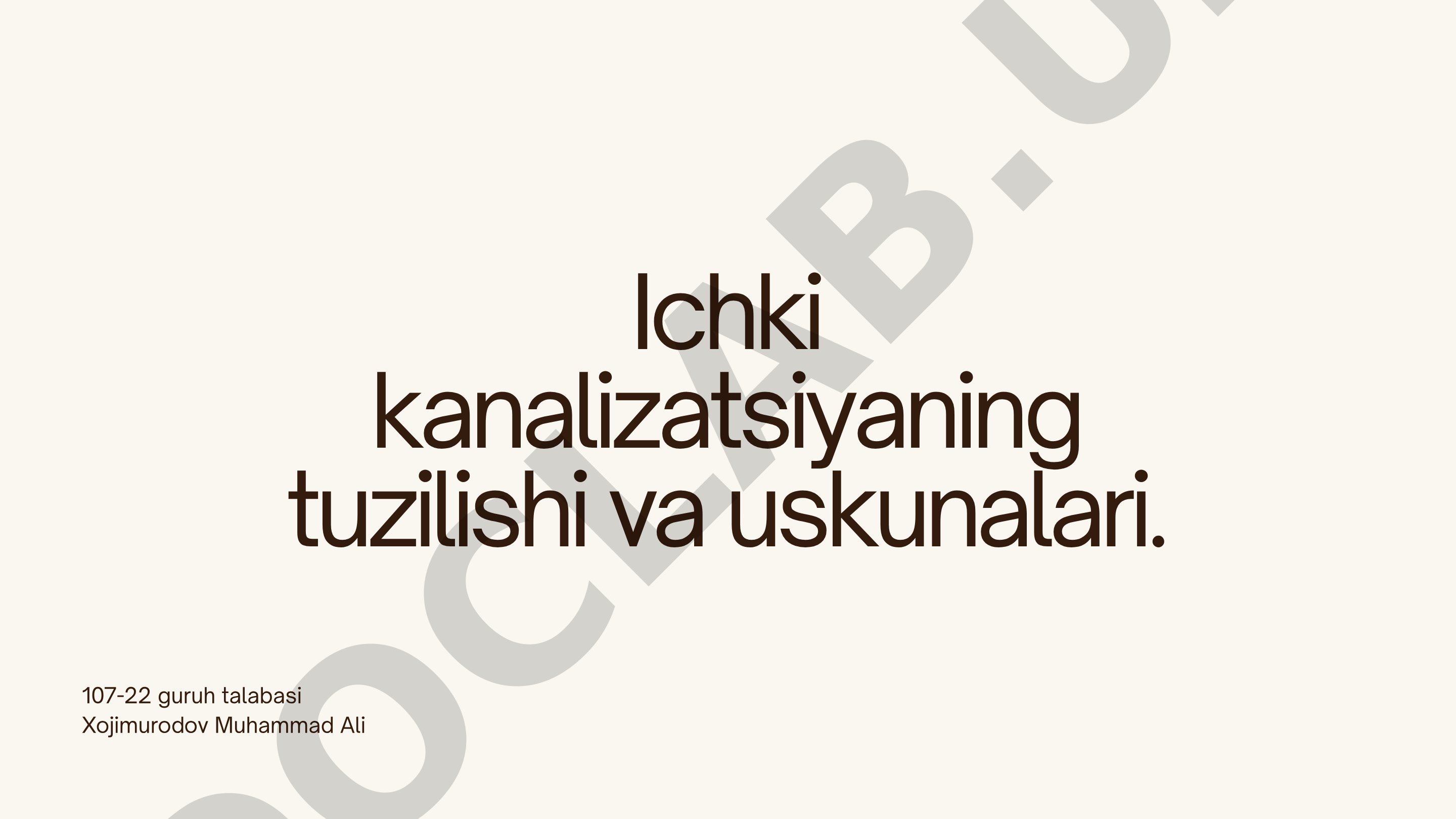 Ichki kanalizatsiyaning tuzilishi va uskunalari