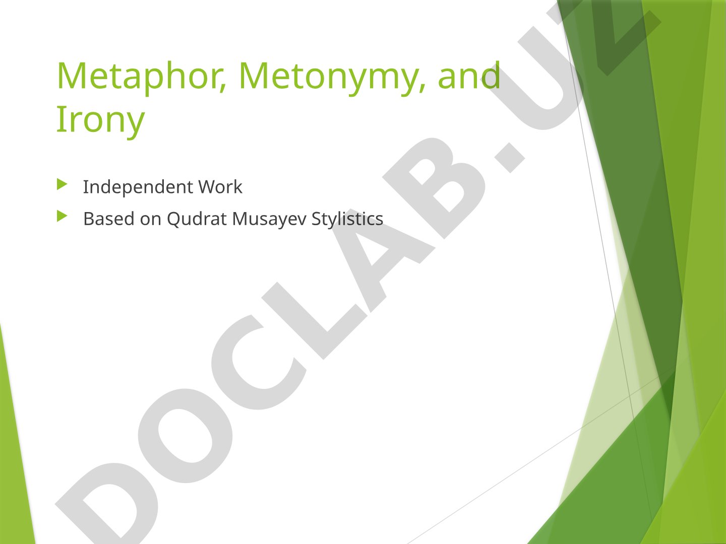 Metaphor, Metonymy, and Irony
