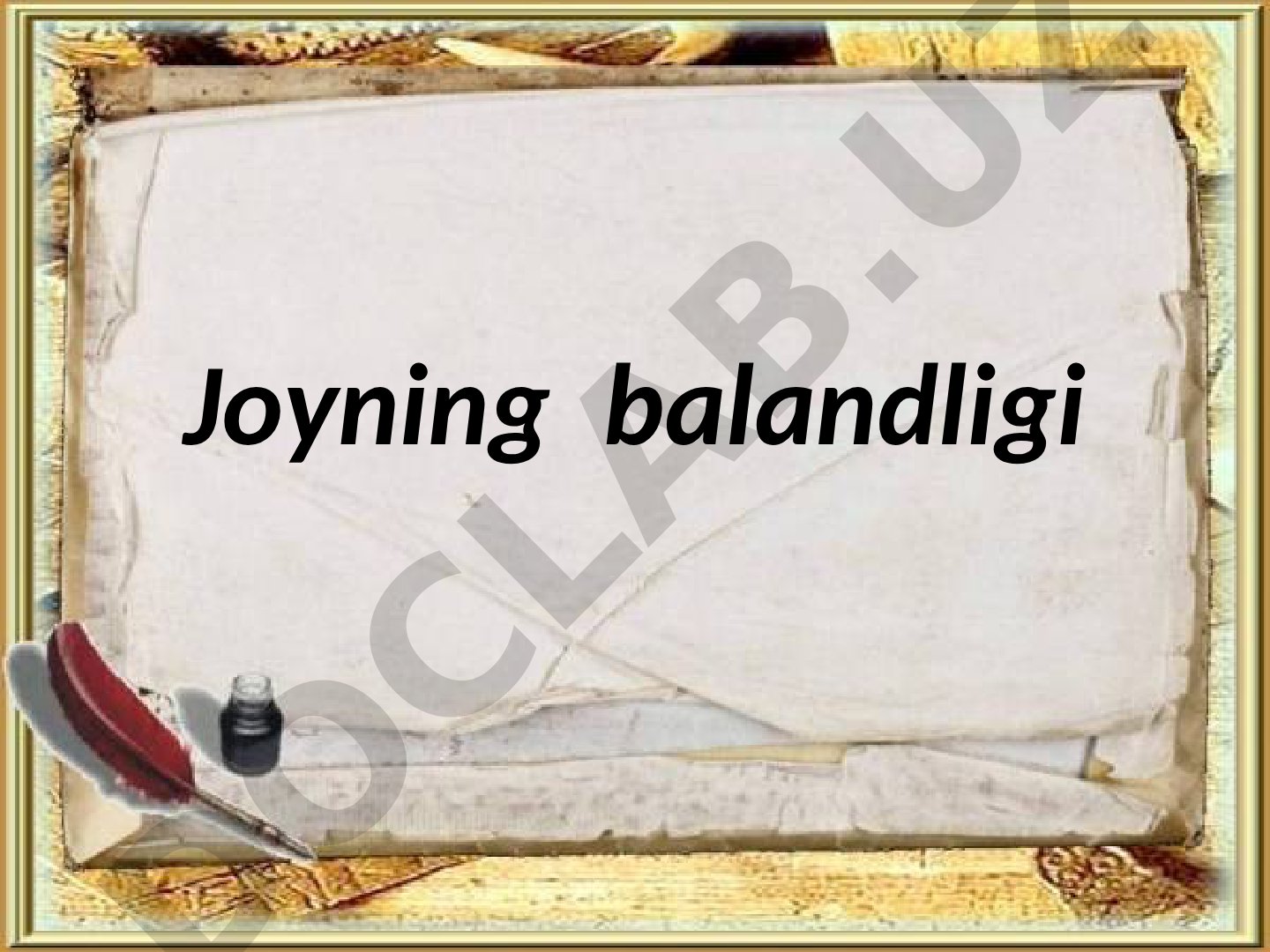 Nisbiy va mutlaq balandliklar hamda gorizontallar