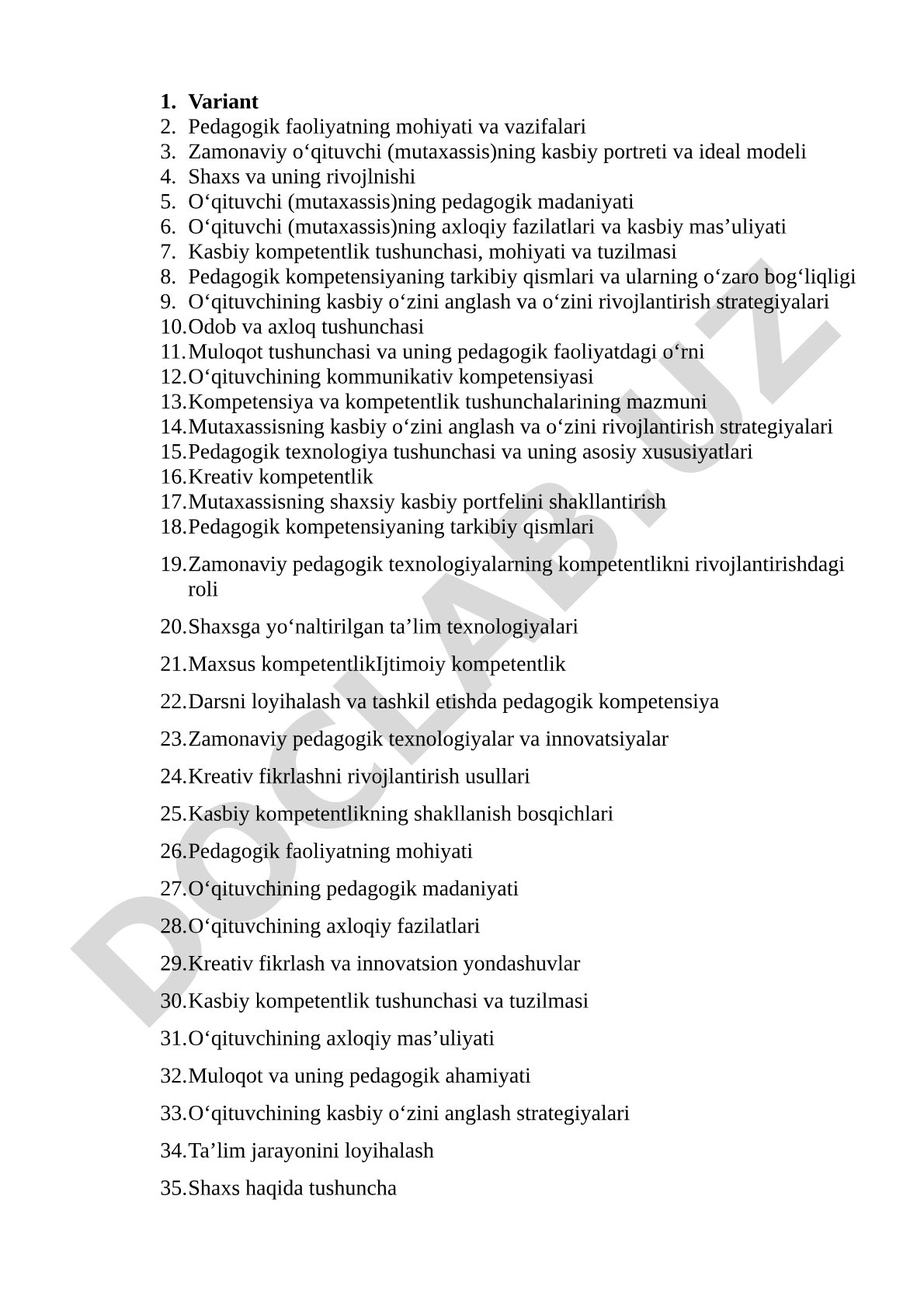 Pedagogik faoliyat va o‘qituvchi kasbiy kompetentligi