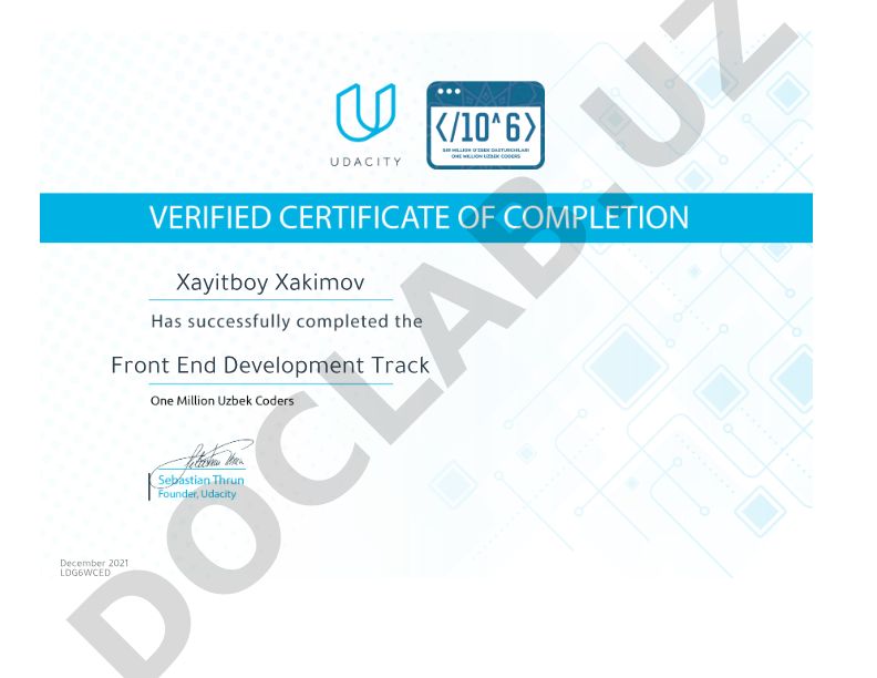 Front End Development Track December 2021 LDG6WCED