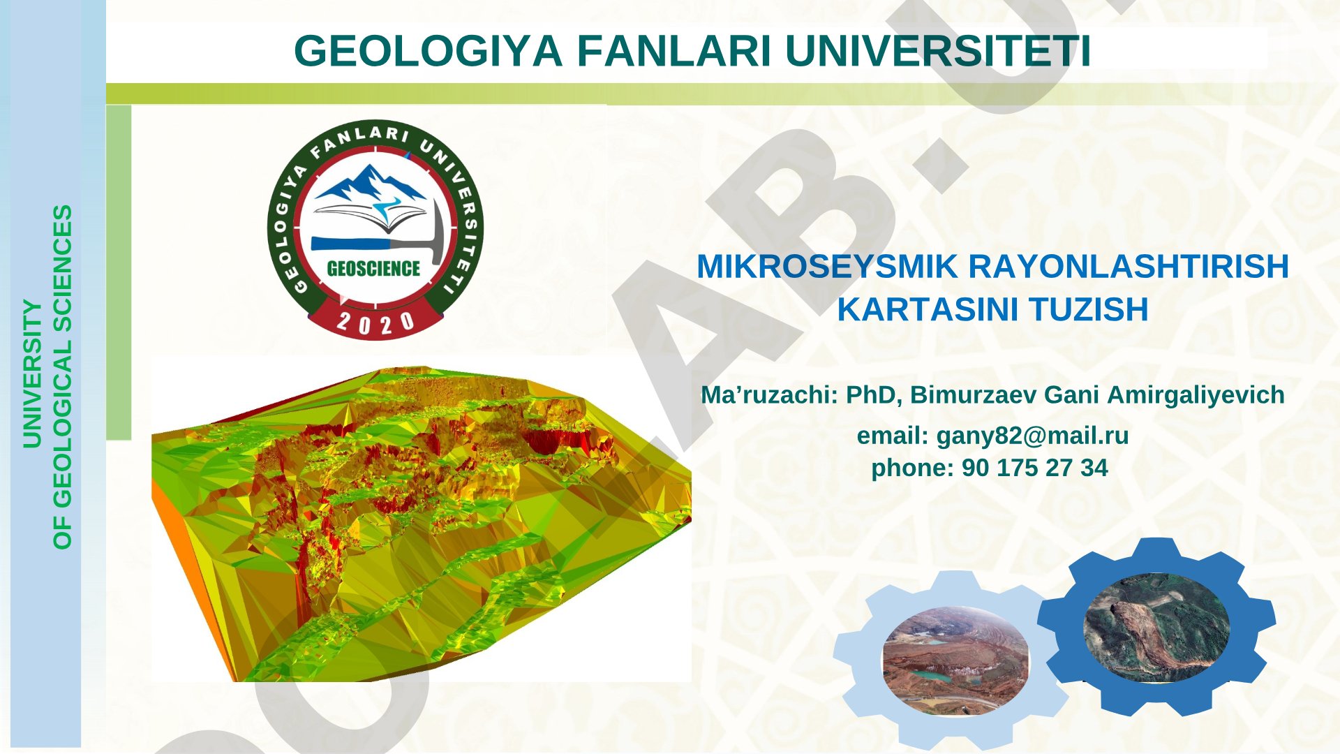 Mikroseysmik rayonlashtirish kartasini tuzish