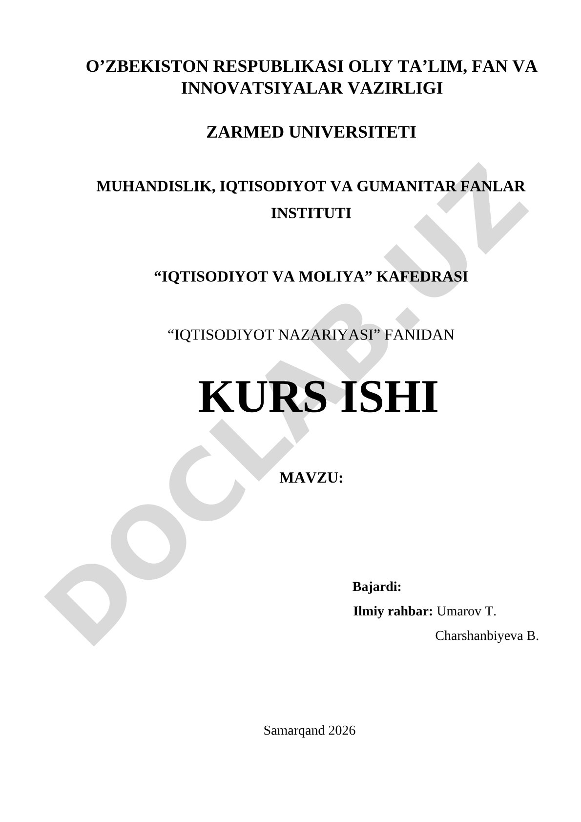 Iqtisodiyot nazariyasi