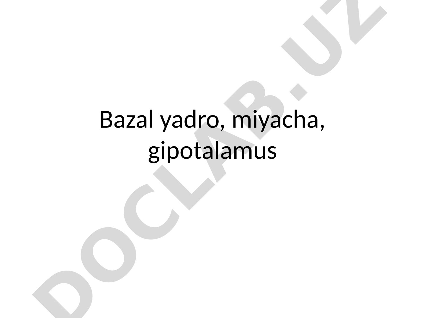 Bazal yadrolar va ularning funksiyalari
