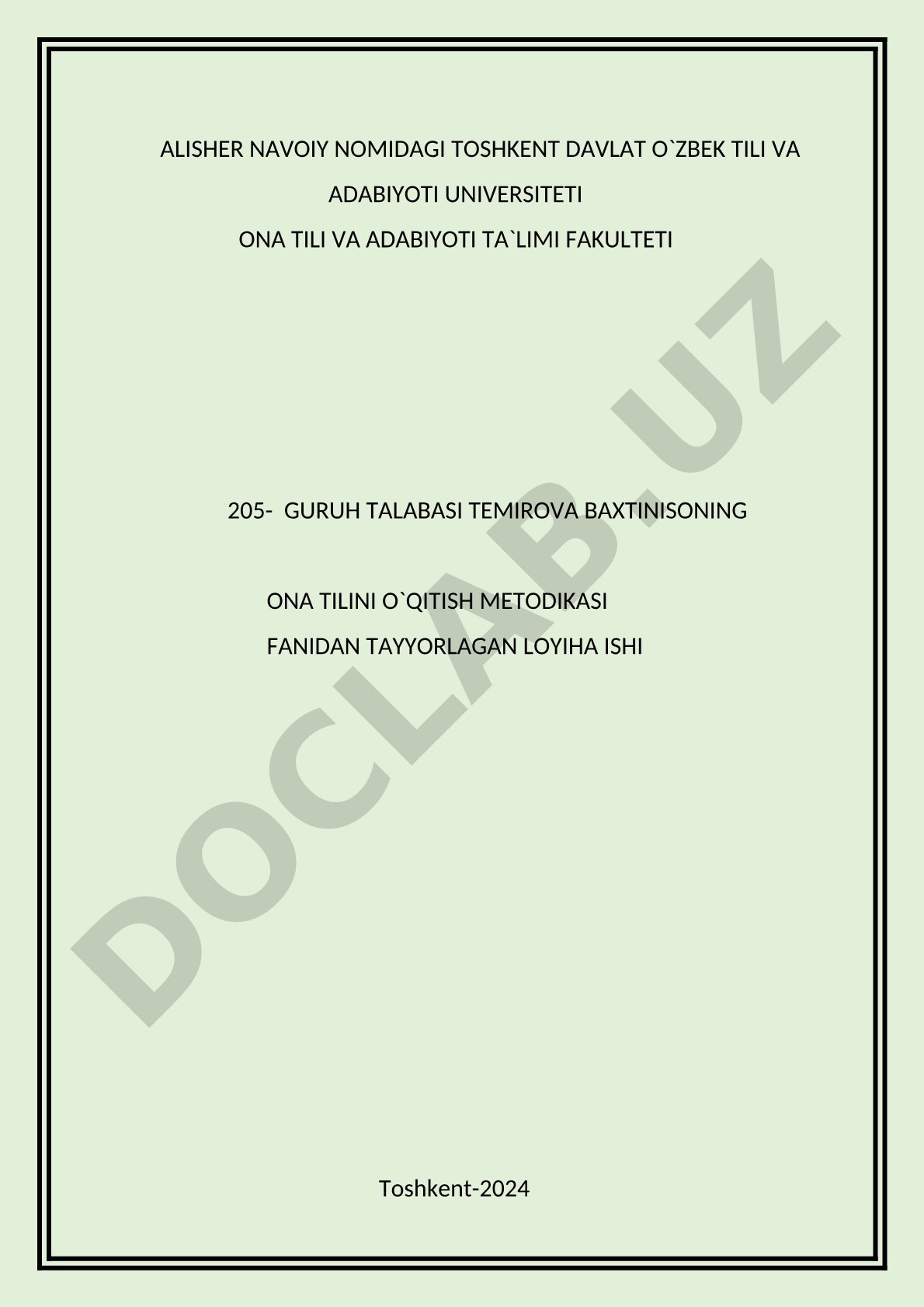Ona tili o'qitish metodikasi fanining tarixiy taraqqiyot bosqichlari